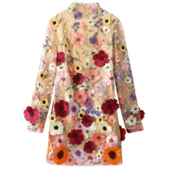 Storia Dresses & Skirts - Inspired by Taylor Swift's Floral Appliqué Grammy Dress! Boho Mini Fairycore SM